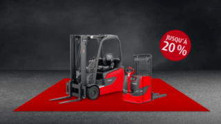 Offre promotionnelle Le Mois du Rouge sur les chariots d'occasion reconditionnés Fenwick